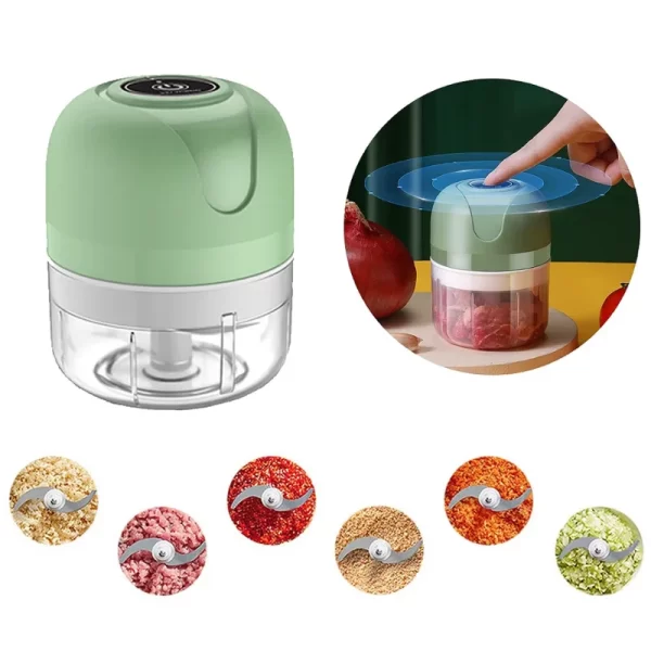 Mini Triturador De Alimentos Elétrico com 3 Lâminas de Aço Inox USB 250ml Bivolt - Imagem 2