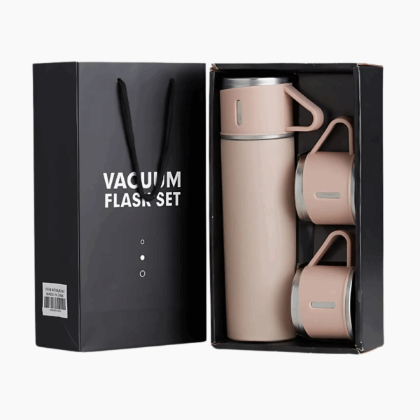 Kit Garrafa Térmica, Conjunto com 3 Xícaras, Frasco a Vácuo 500ml - Imagem 5