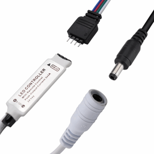 Fita LED RGB 5050 Rolo 5m Ip65 com Controle Remoto e Fonte Bivolt 12V - Imagem 4