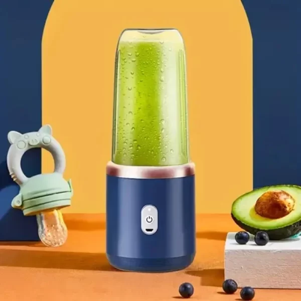 Mini Liquidificador Portátil Bateria Recarregável USB e 6 Lâminas de Aço Inox - Mixer Juicer Cup 300ML - Imagem 3