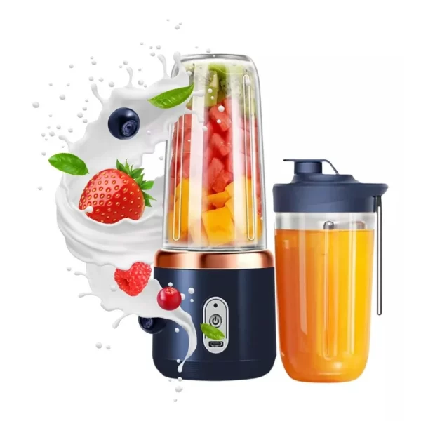 Mini Liquidificador Portátil Bateria Recarregável USB e 6 Lâminas de Aço Inox - Mixer Juicer Cup 300ML - Imagem 5