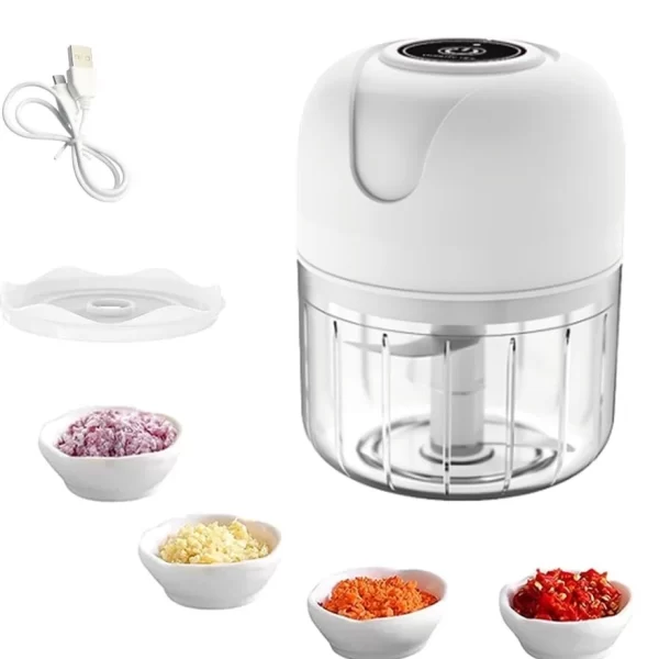 Mini Processador Elétrico Moedor de Alimentos Sem Fio Recarregável USB 250ml - Imagem 5