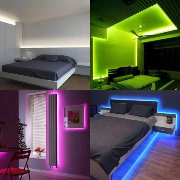 Fita LED RGB 5050 Rolo 5m Ip65 com Controle Remoto e Fonte Bivolt 12V - Imagem 10