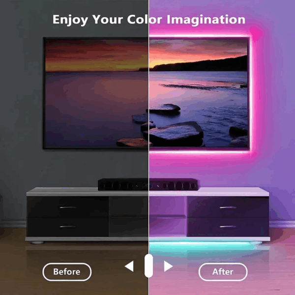 Fita LED RGB 5050 Rolo 5m Ip65 com Controle Remoto e Fonte Bivolt 12V - Imagem 9