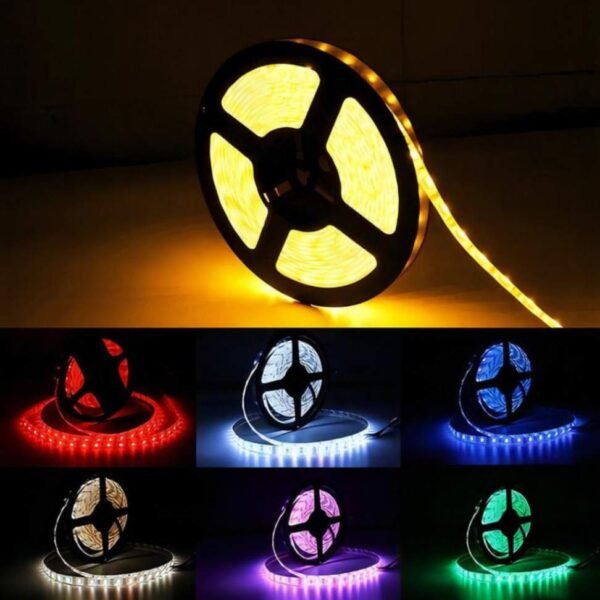 Fita LED RGB 5050 Rolo 5m Ip65 com Controle Remoto e Fonte Bivolt 12V - Imagem 8