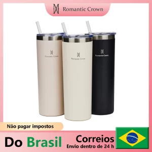 Copo Térmica 600ml Inox Anti-vazamento - Romantic Crown