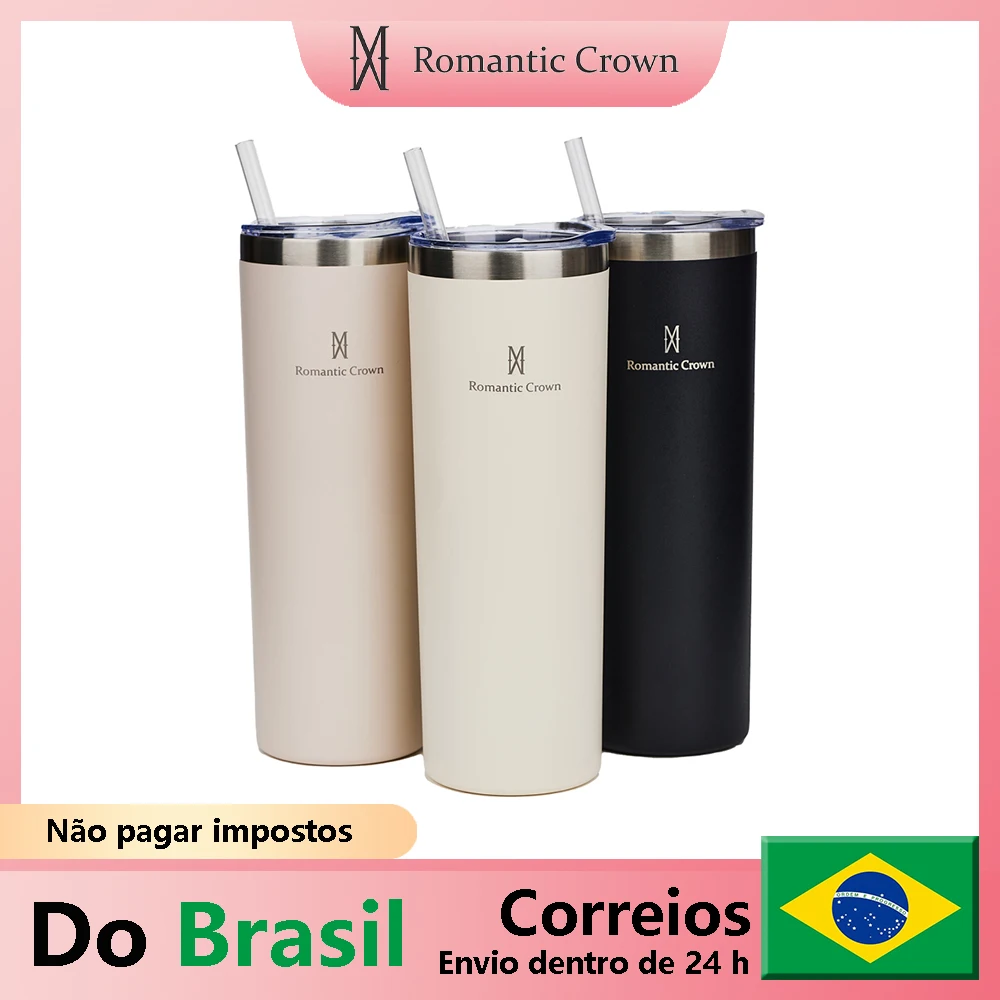 Copo Térmica 600ml Inox Anti-vazamento - Romantic Crown
