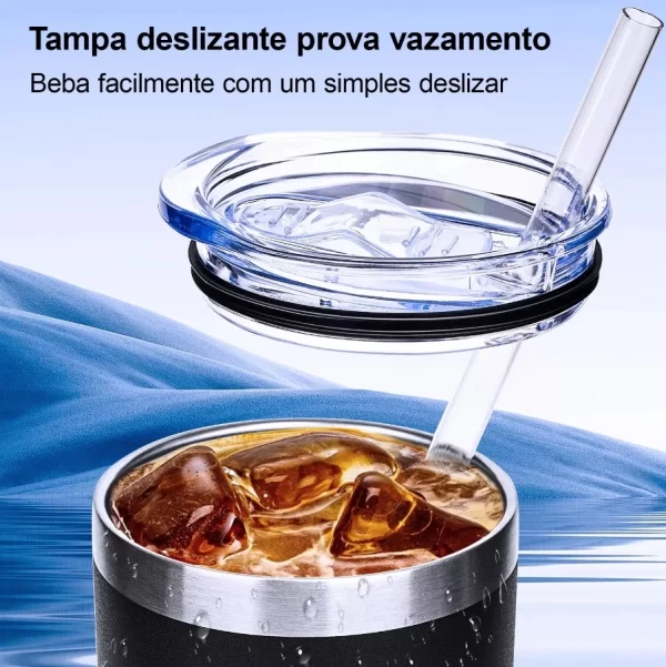 Copo Térmica 600ml Inox Anti-vazamento - Romantic Crown - Imagem 14