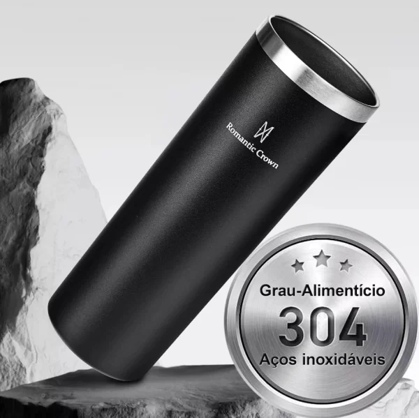 Copo Térmica 600ml Inox Anti-vazamento - Romantic Crown - Imagem 13