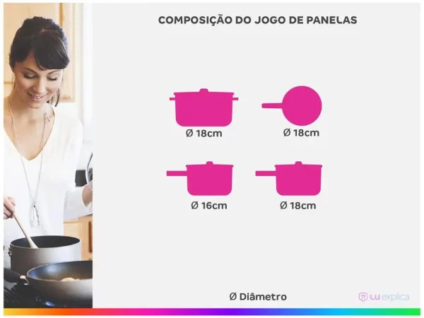 Jogo de Panelas Eirilar Antiaderente de Alumínio - Imagem 4