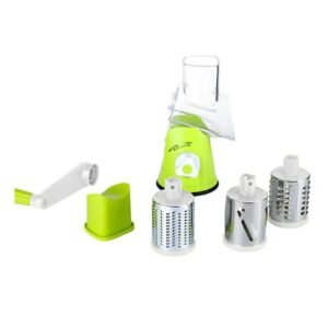 Ralador Fatiador Multiuso Legumes Alimentos Manual Travas 3 Lâminas Aço Inox