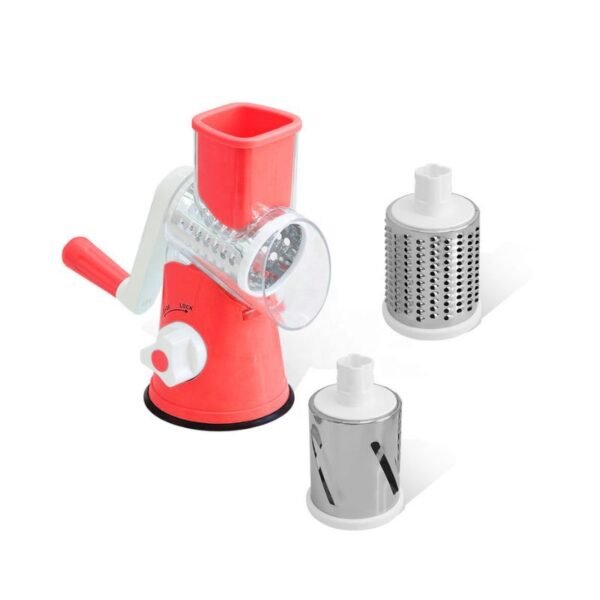 Ralador Fatiador Multiuso Legumes Alimentos Manual Travas 3 Lâminas Aço Inox - Imagem 5